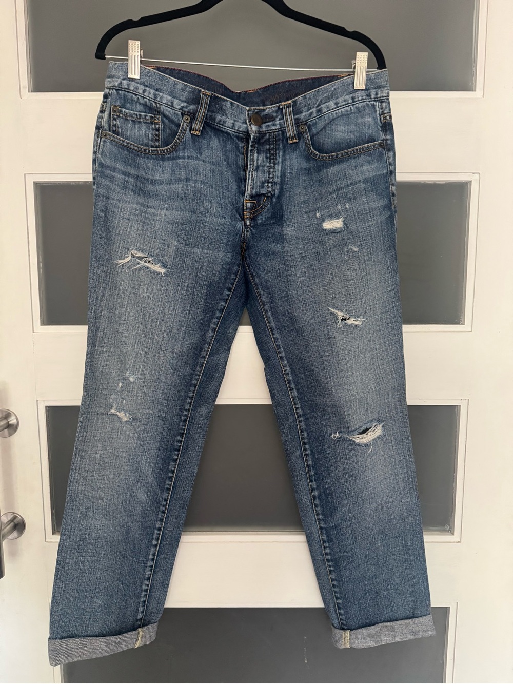 LOFT Distressed boyfriend jeans